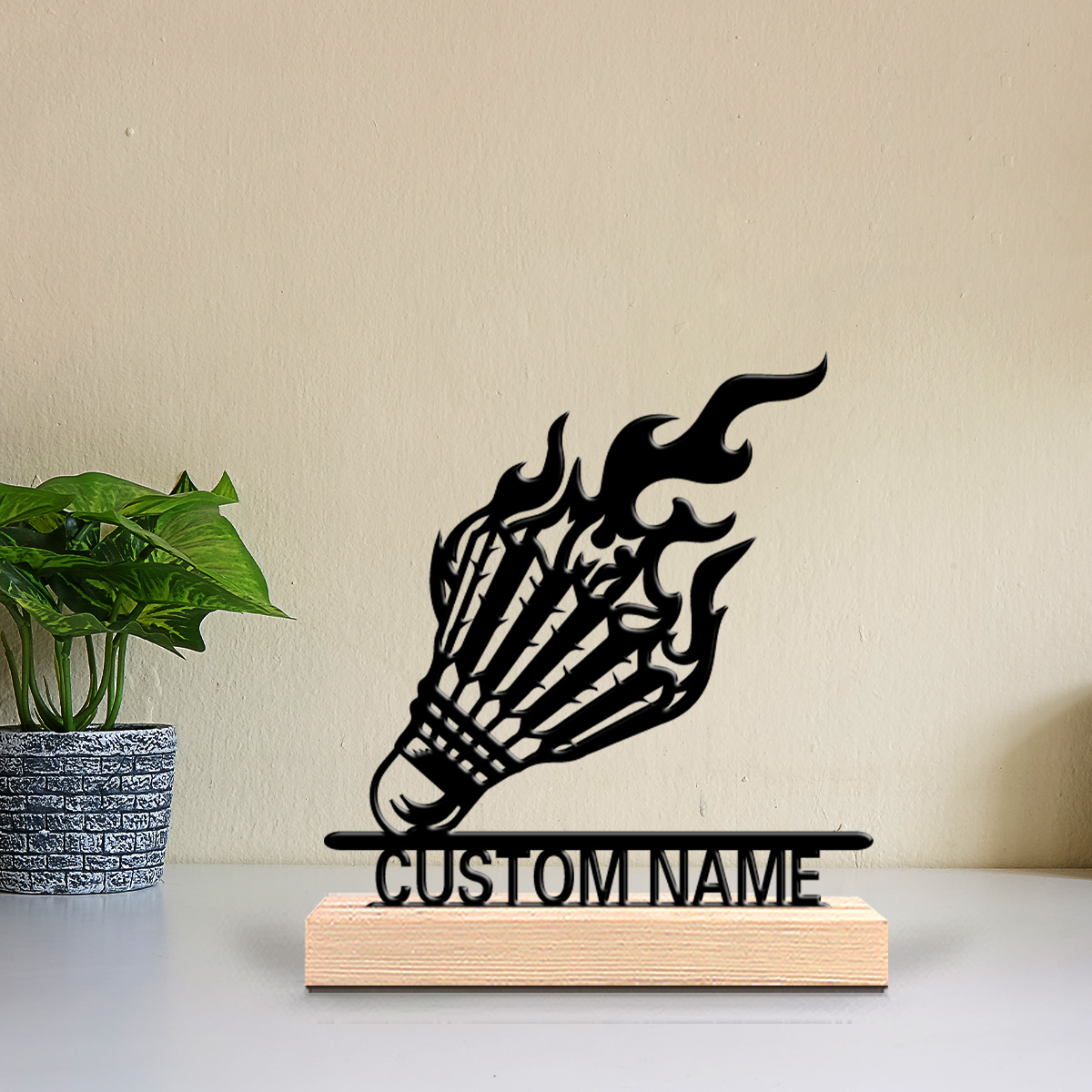 Badminton Badminton - 1 stuk Flaming Badminton gepersonaliseerde naam