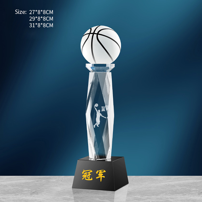 Badminton Cup - Crystal basketbalcadeau, Award, gratis gepersonaliseerde gravure,