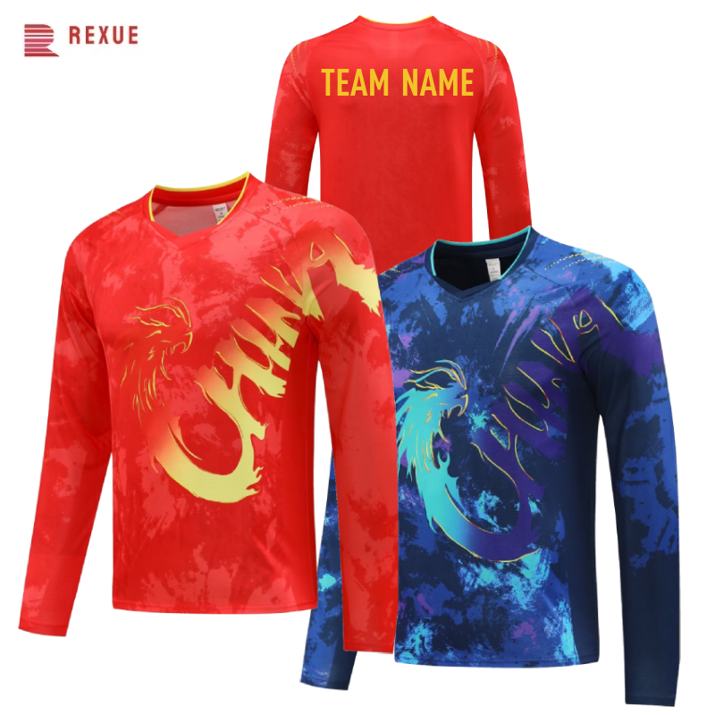 Badminton China - China Dragon Tafeltennisshirt met lange mouwen